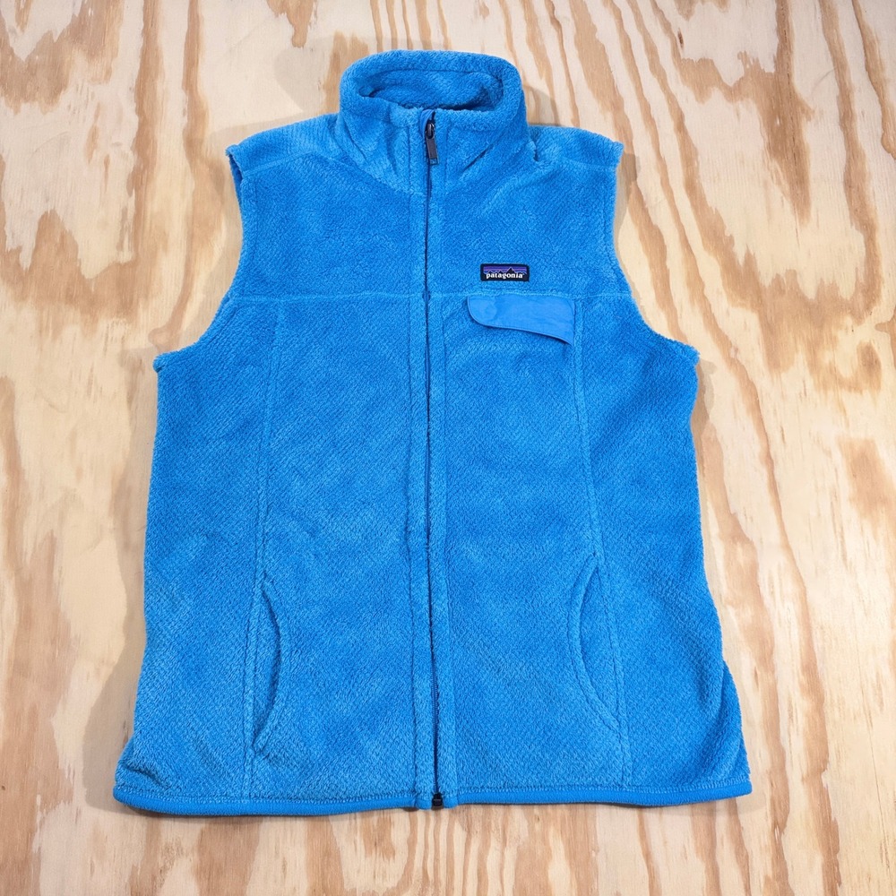Patagonia Women's Blue Polartec Thermal Pro Fleece Full Zip Vest Size XL